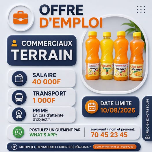 Offre d'emploi : 𝗖𝗢𝗠𝗠𝗘𝗥𝗖𝗜𝗔𝗨𝗫 𝗧𝗘𝗥𝗥𝗔𝗜𝗡 chez 𝗖𝗢𝗠𝗠𝗘𝗥𝗖𝗜𝗔𝗨𝗫 𝗧𝗘𝗥𝗥𝗔𝗜𝗡