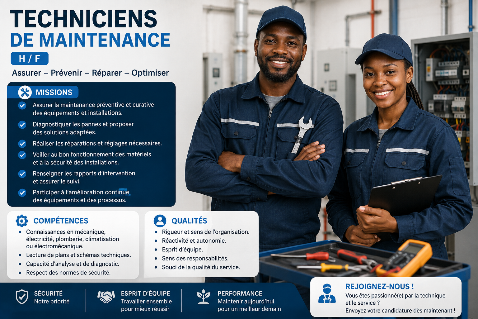 Offre d'emploi : 𝟬𝟮 𝗧𝗘𝗖𝗛𝗡𝗜𝗖𝗜𝗘𝗡𝗦 𝗗𝗘 𝗠𝗔𝗜𝗡𝗧𝗘𝗡𝗔𝗡𝗖𝗘 𝗛/𝗙 chez 𝗦𝗼𝗰𝗜𝗘́𝗧𝗘́ 𝗠𝗔𝗟𝗜𝗘𝗡𝗡𝗘 𝗗𝗘 𝗕𝗢𝗜𝗦𝗦𝗢𝗡𝗦 (𝗦𝗠𝗕)