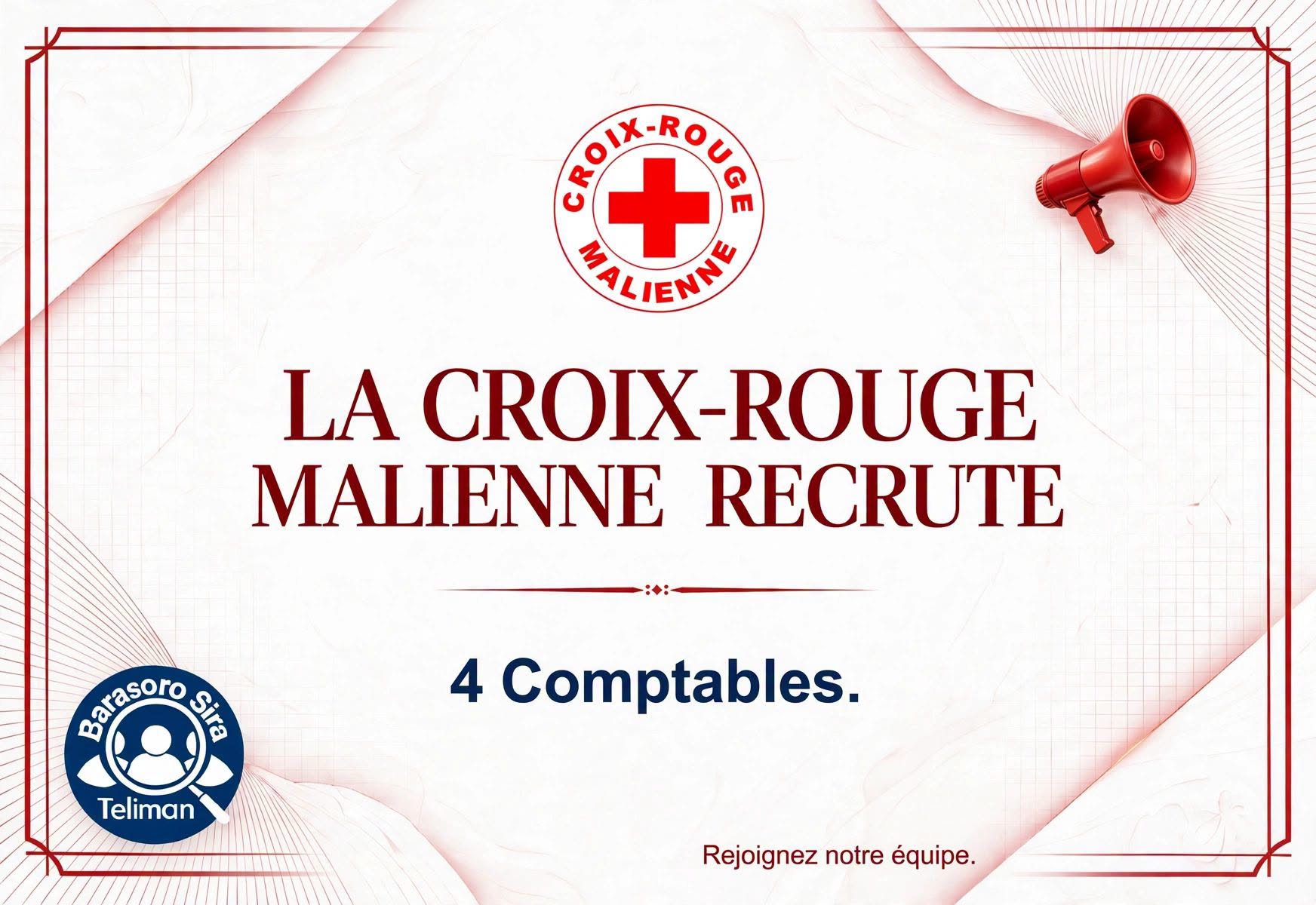 Offre d'emploi : Comptable chez Croix-Rouge Malienne (CRM)