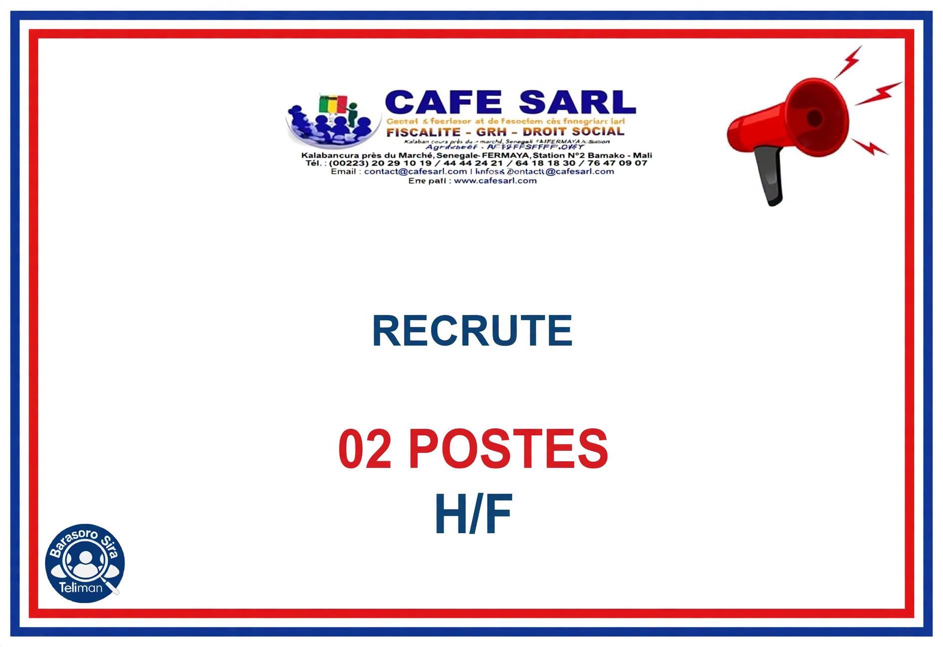 Offre d'emploi : ⚖️ 𝑷𝑶𝑺𝑻𝑬 𝑵°𝟏 : 𝑱𝑼𝑹𝑰𝑺𝑻𝑬, 🚗 𝑷𝑶𝑺𝑻𝑬 𝑵°𝟐 : 𝑪𝑯𝑨𝑼𝑭𝑭𝑬𝑼𝑹 chez 𝑪𝑨𝑭𝑬 𝑺𝑨𝑹𝑳 𝑴𝑨𝑳𝑰