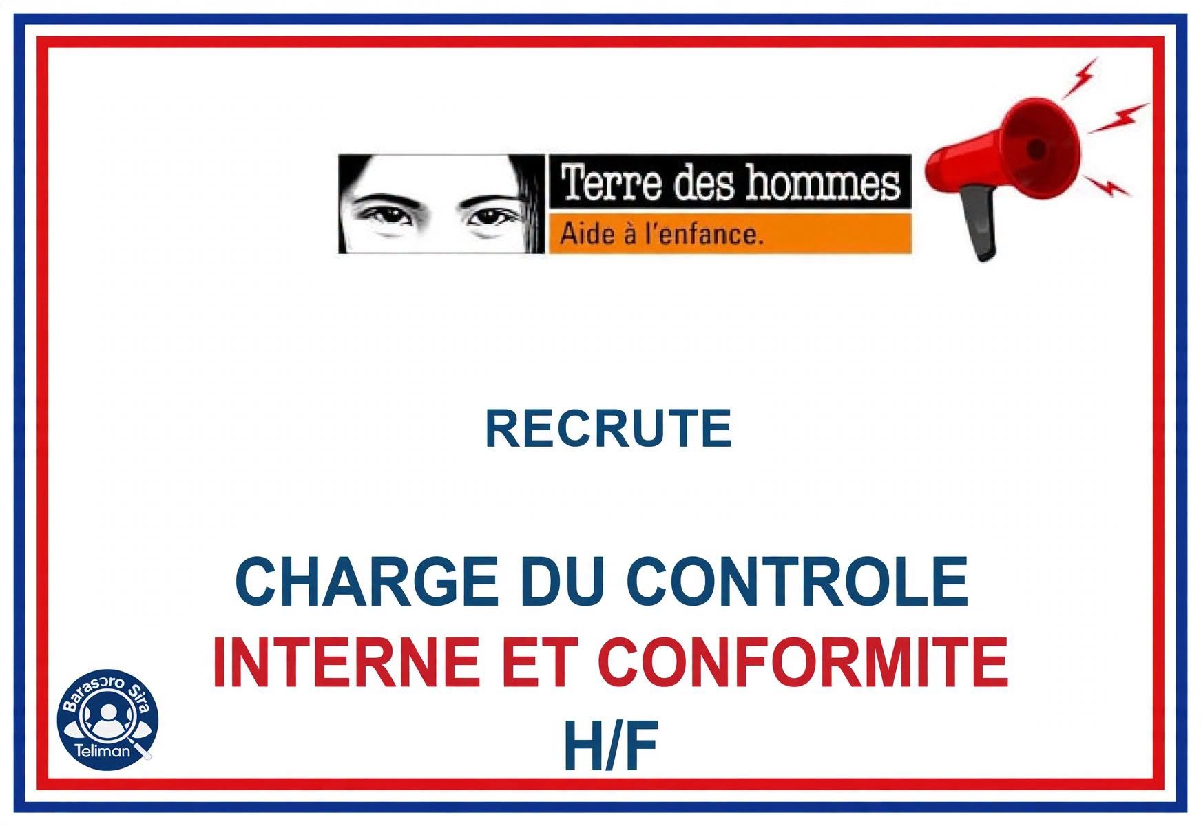 Offre d'emploi : 𝑪𝑯𝑨𝑹𝑮𝑬́(𝑬) 𝑫𝑼 𝑪𝑶𝑵𝑻𝑹𝑶̂𝑳𝑬 𝑰𝑵𝑻𝑬𝑹𝑵𝑬 𝑬𝑻 𝑪𝑶𝑵𝑭𝑶𝑹𝑴𝑰𝑻𝑬́ 𝑯/𝑭 chez 𝑻𝑬𝑹𝑹𝑬 𝑫𝑬𝑺 𝑯𝑶𝑴𝑴𝑬𝑺
