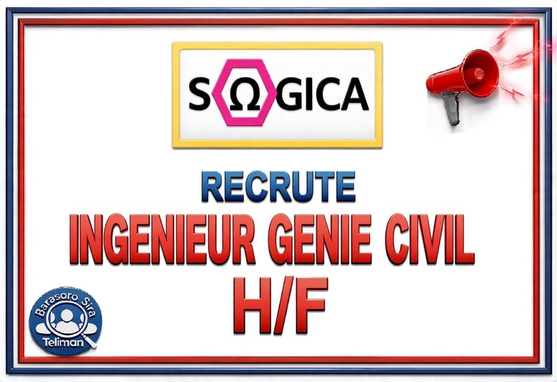 Offre d'emploi : 𝗨𝗡 𝗜𝗡𝗚𝗘𝗡𝗜𝗘𝗨𝗥 𝗚𝗘𝗡𝗜𝗘 𝗖𝗜𝗩𝗜𝗟 (𝗛/𝗙) chez 𝗦𝗢𝗚𝗜𝗖𝗔 𝗠𝗔𝗟𝗜 